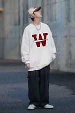 大字母印花宽松圆领卫衣Y137常规版P38加绒版P58，男装卫衣，电商B219