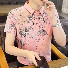 25020-P35春季休闲时尚T恤男短袖打底衫商务休闲修身短袖POLO衫，男装T恤，电商D310B-1