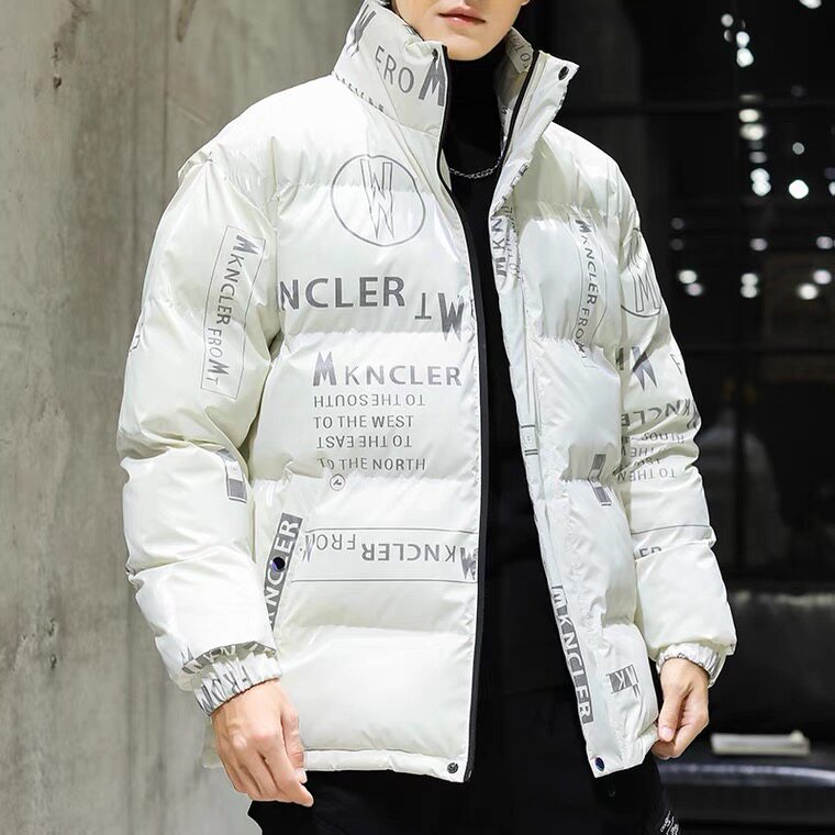 现货潮牌时尚宽松连帽鲨鱼皮短款轻薄情侣学生白鸭绒羽绒服面包服,男装羽绒服,星座301D-5(原星座1415）