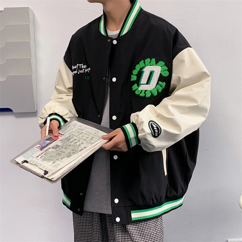秋款棒球服夹克外套男潮牌潮流字母刺绣情侣学生22128-P80控118,男装夹克,星座717