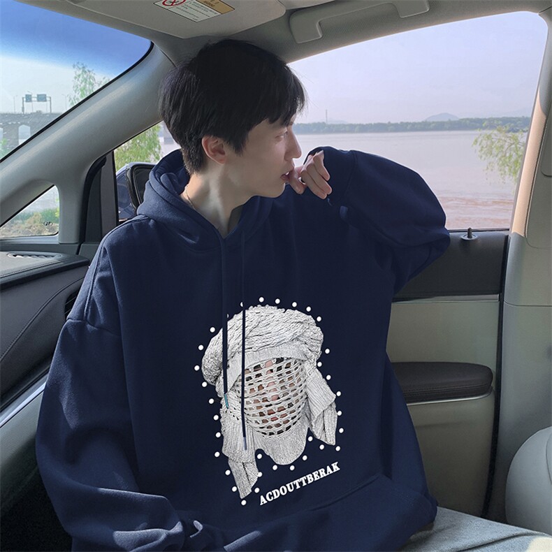 抖音得物供货可提供视频秋冬重磅美式宽松连帽卫衣DL2065,男装卫衣,电商A486