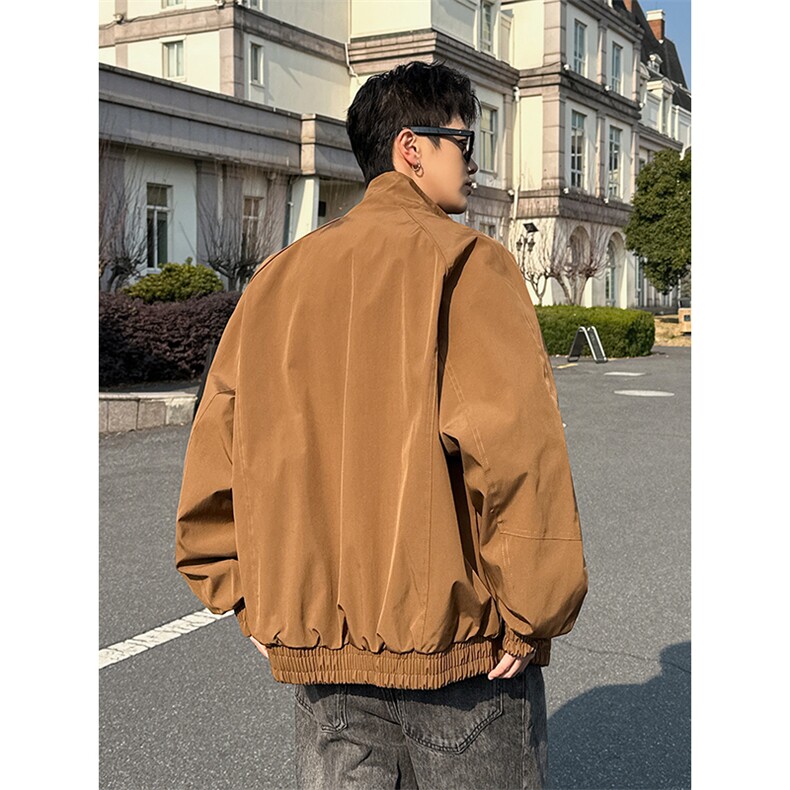 2026春款拼接夹克男抖音得物品质立领美式插肩袖飞行外套6164-P32,男装夹克,星座207