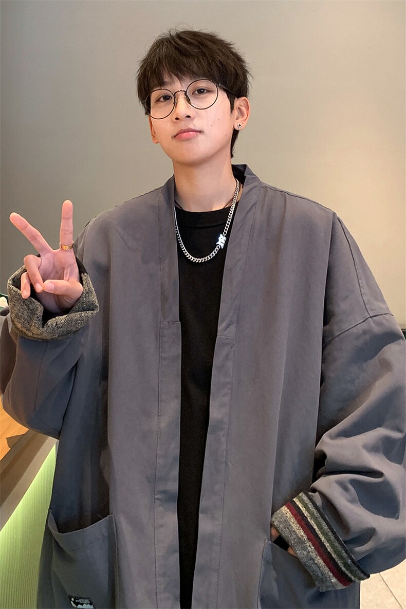 8XL-M特大码夹克男新中式道袍双面穿风夹克外套男JK1308P118,男装夹克,电商D206-1