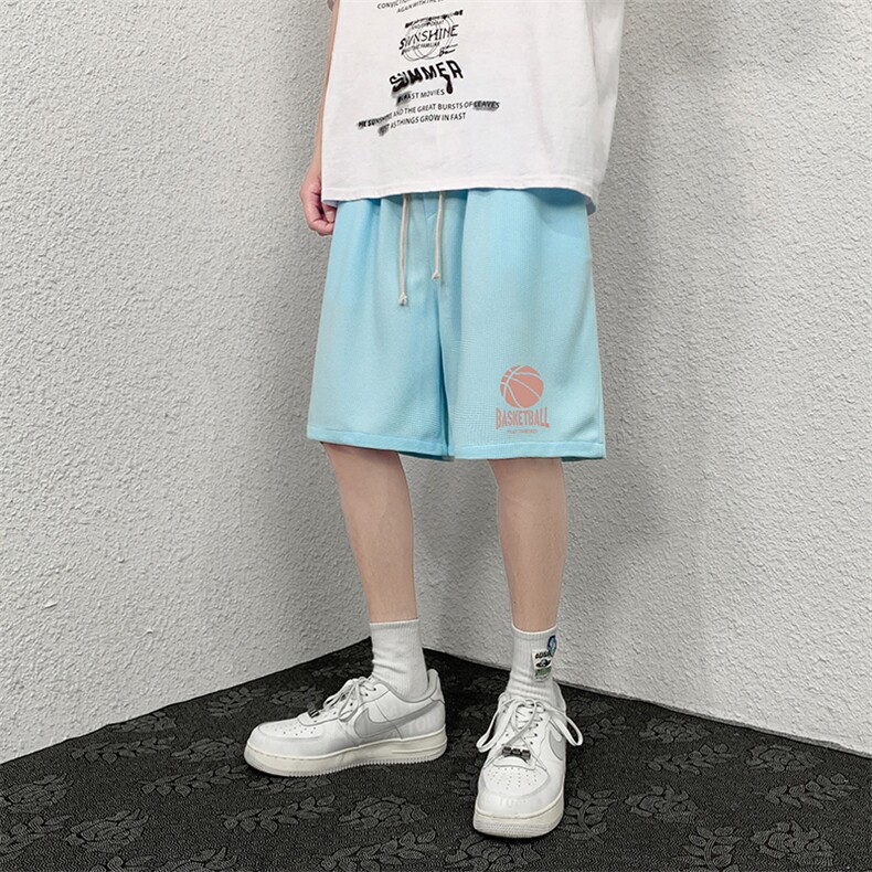 HD74237-P22华夫格短裤男大码宽松五分裤男直筒中裤,男装休闲裤,电商A040