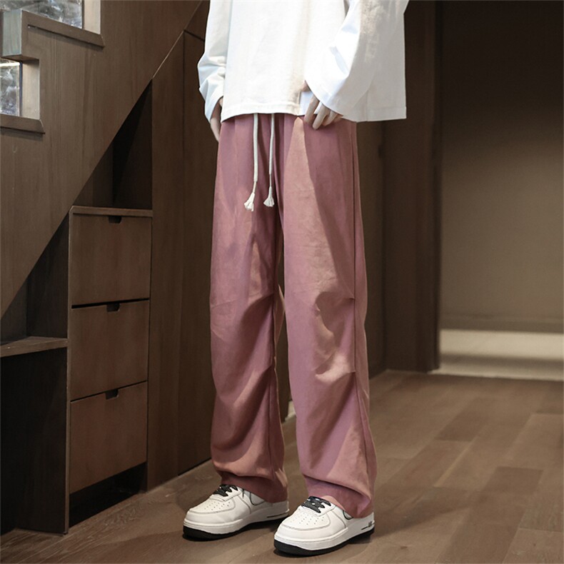 Q2121-TP25控价38秋季新品百搭桃皮绒裤ins潮直筒宽松休闲裤子男,男装休闲裤,电商A102-1