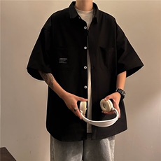 短袖衬衫男夏季潮牌日系宽松潮流衬衣EC75P30，男装衬衫，星座1116-2