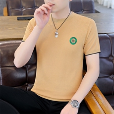 夏季薄款男士圆领短袖t恤时尚休闲2023新款打底衫修身上衣服体恤，男装T恤，电商B212（原钱塘6029）