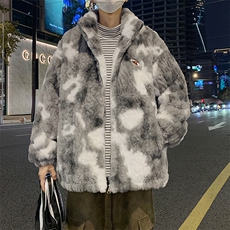 毛茸茸棉袄外套百搭宽松保暖设计感棉衣羊羔绒棉服男加绒加厚Y20，男装棉衣，星座201-2
