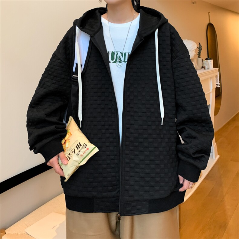 【新品】8855-P58 2026年春季新款开衫连帽卫衣男休闲宽松百搭图片