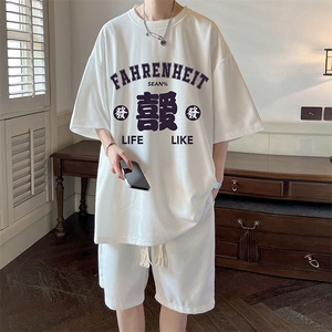 华夫格套装运动短袖t恤套装休闲两件套一套 HZ84256-P44图片