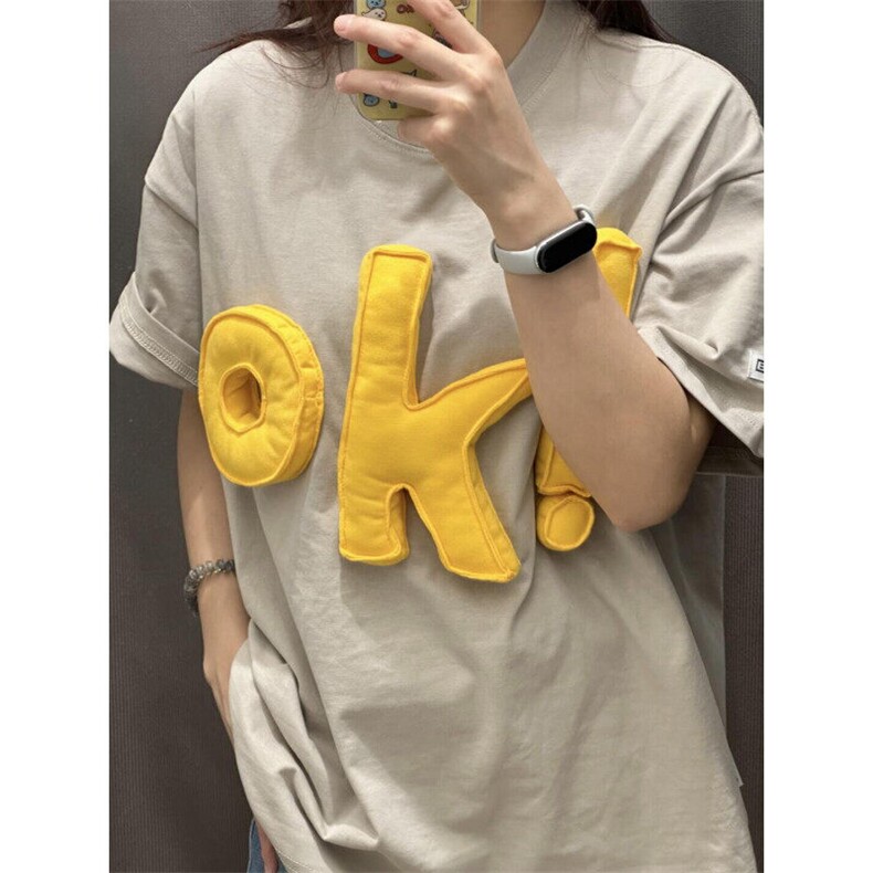 BK891HH-特45美式复古立体字母情侣短袖T恤男女款夏季小领口半袖,男装T恤,星座1007（原301D）