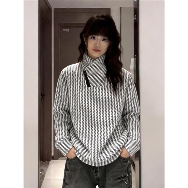 高品质春装新款老钱风美式高街鱼骨纹斜拉链解构高领卫衣长袖t恤,男装T恤,电商A486