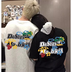 万针全刺绣工艺抖音得物高品质260克重磅纯棉双纱美式高街短袖T恤，男装T恤，电商A486-1