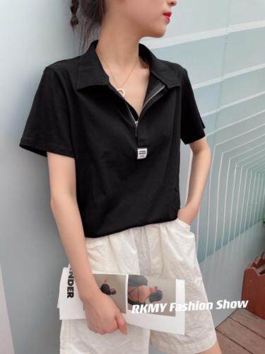 现货夏季polo带标，女装，人可·木易