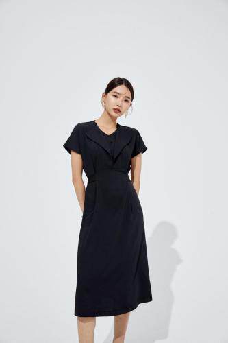 现货双领显瘦连衣裙，女装连衣裙，M&VC