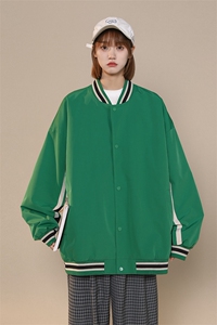 中性风小牛津上衣夹克宽松落肩拼色棒球服外套XZ214-8 JK701-P65图片