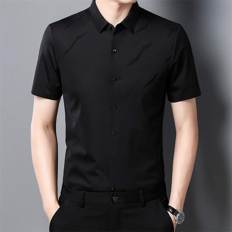 爱爸爸夏季新款爸爸夏装中老年人短袖衬衫宽松衬衣中年男士衣服图片