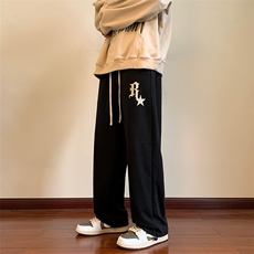 wassuphappy高街裤子男款春秋季潮流大码宽松阔腿裤休闲运动卫裤，男装休闲裤，电商A014