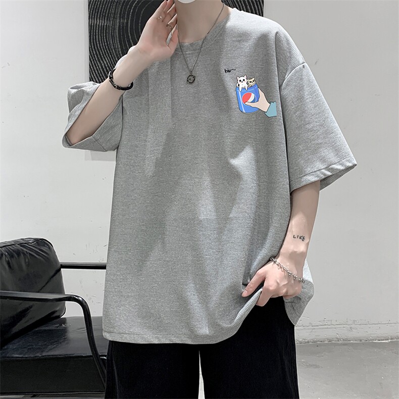 HT73262-P22华夫格t恤男短袖男大码五分袖大皂风,男装T恤,电商A040