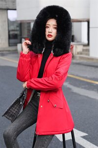 棉衣女中长款大毛领2020年冬新款韩版宽松加厚外套棉袄羽绒棉服潮图片
