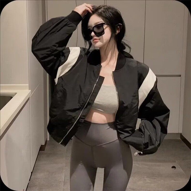 春秋季纯欲修身设计感小众拉链辣妹上衣女领显瘦气质长袖恤,男装卫衣,星座1210-1