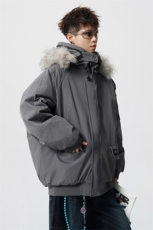 连帽可脱卸毛领S-5XL大码：聚酯纤维棉衣男MY77917P138控198，男装棉衣，星座226-1