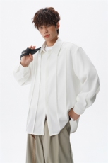 春秋夏季长袖衬衫男款宽松休闲衬衣男时尚潮牌百搭上衣，男装衬衫，电商B319