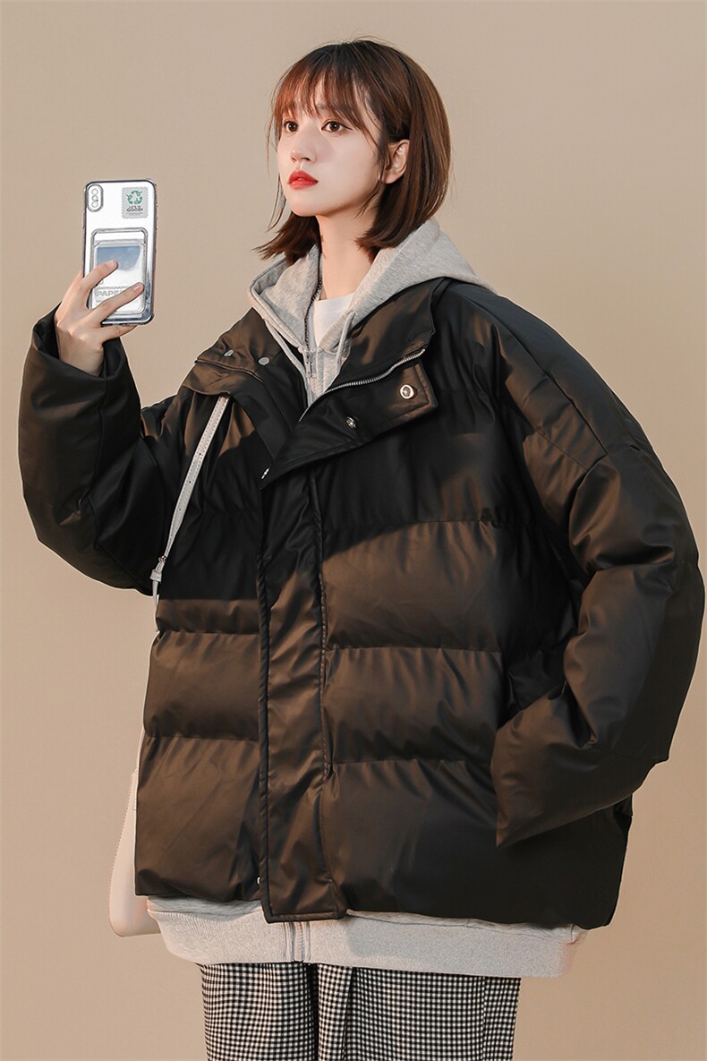 冬季保暖PU皮棉服男女宽松连帽棉衣棉袄外套225-2-20503-P110,男装棉衣,星座225-2
