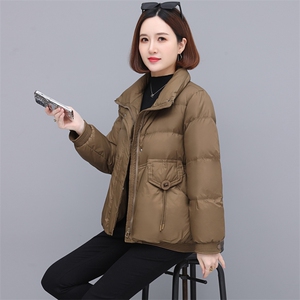 2024年冬装新款羽绒服女加厚短款防风领立领白鸭绒图片
