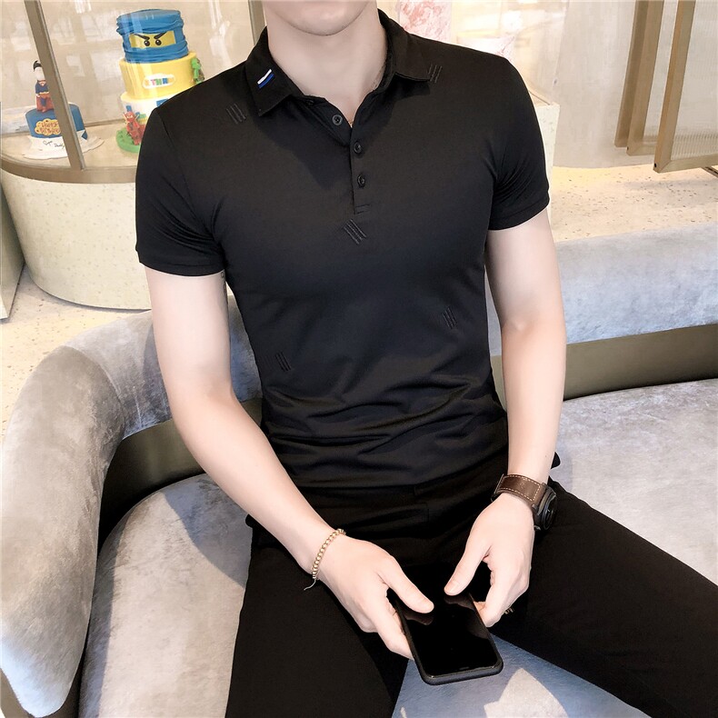 19夏新款潮男polo衫休闲百搭短袖韩版修身打底衬衫102A-PL06,男装Polo衫,星座419（原A233）
