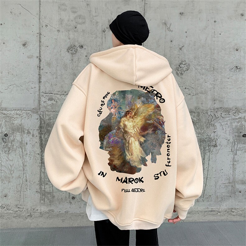 直播品质460克重磅美式印花加厚宽松连帽卫衣开衫外套KS135-特P45,男装卫衣,电商A486