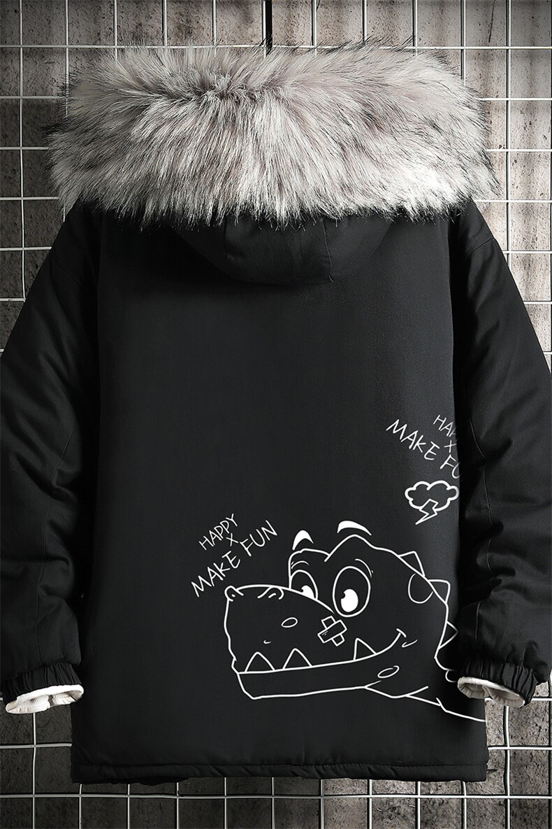 MM48136-P130冬季大毛领棉衣男士大码加厚棉袄男棉服网格,男装棉衣,电商A040A