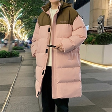 长款棉服男潮拼色情侣上衣港风加厚保暖宽松立领外套M003-P100，男装棉衣，星座308B-2