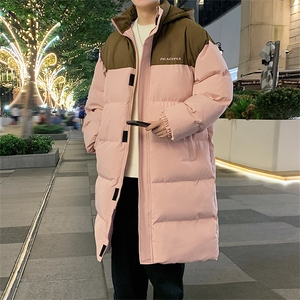 长款棉服男潮拼色情侣上衣港风加厚保暖宽松立领外套M003-P100图片