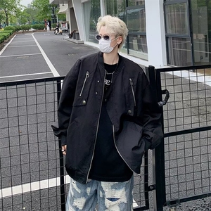 高街工装外套男春秋休闲棒球服潮牌复古飞行员夹克  JK909-P60图片
