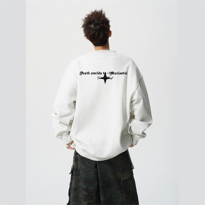 得物供货、重磅420克现货圆领卫衣宽松HD019-1-WY2798LL-P35,男装卫衣,电商019-1