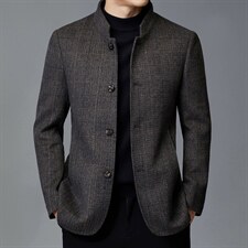冬季新款双面呢外套立领商务休闲男装毛呢大衣上衣MY82106-P325，男装毛呢大衣，电商B212（原钱塘6029）