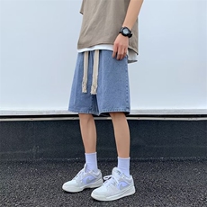 新款高质量休闲短裤潮流五分裤男宽松大码阔腿破洞牛仔高街DK3230，男装牛仔裤，星座1013
