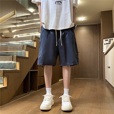 日系外贸复古休闲短裤男夏季薄款宽松百搭舒适松紧腰五分工装中裤，男装牛仔裤，星座218-1（原230）