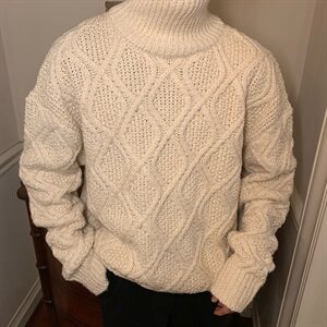 冬季加厚韩版针织衫宽松套头菱格高领毛衣男女T819-P88图片