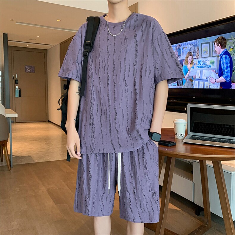 35523-P60 大码 控89 大码夏季男士休闲套装图片