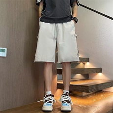 美式机能风侧边拉链工装短裤男夏季高街潮牌宽松速干休闲五分中裤，男装牛仔裤，星座506