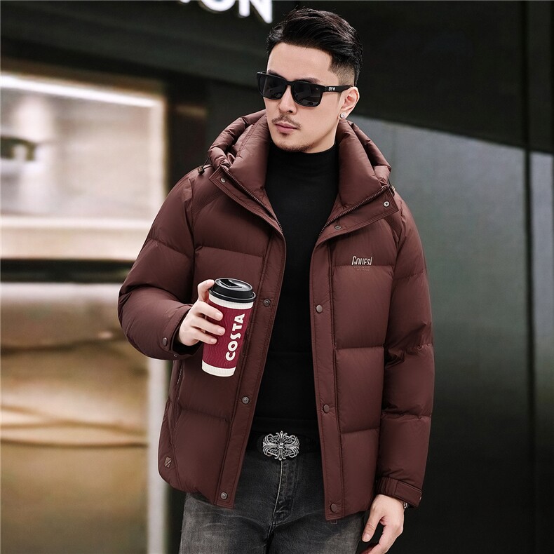2025新款冬季短款90绒子白鸭绒羽绒服外套中年男装加厚羽绒服夹克,男装夹克,钱塘723
