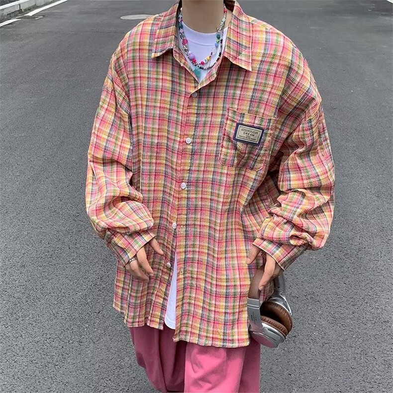 新款潮流男格子衬衫 S8012 P42图片