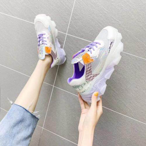 韩版潮流休闲水晶吸磨底真皮透气运鞋老爹鞋，其它，她他麦