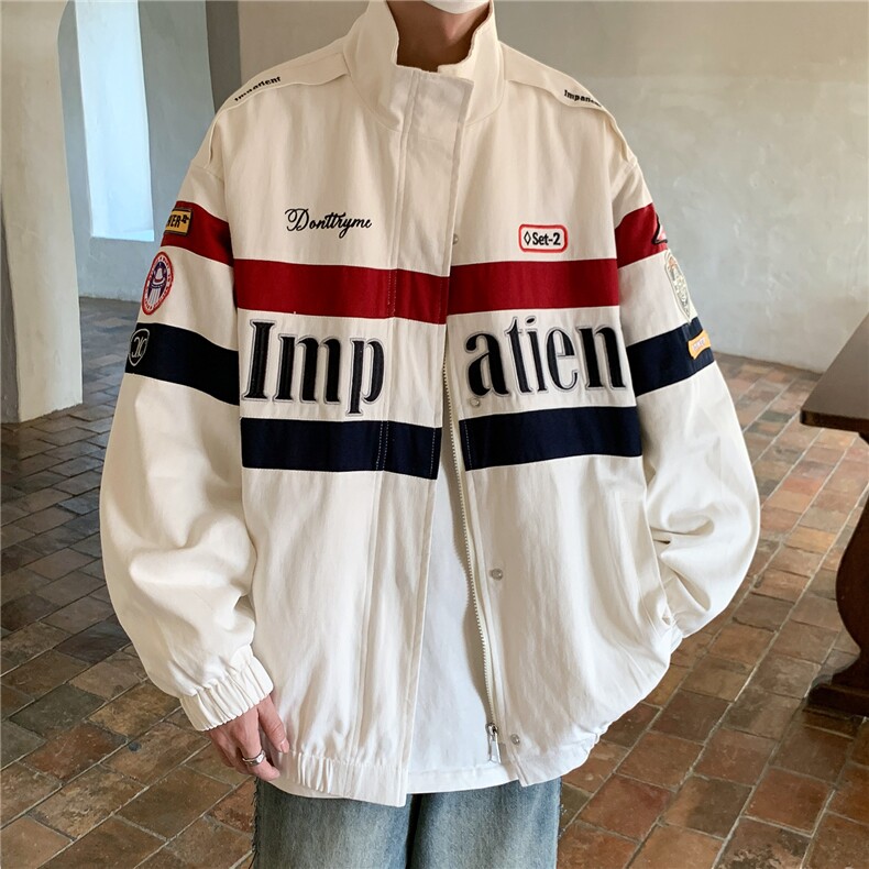 2026春装复古机车服ins潮牌情侣夹克外套撞色上衣H806P108男,男装夹克,电商A341