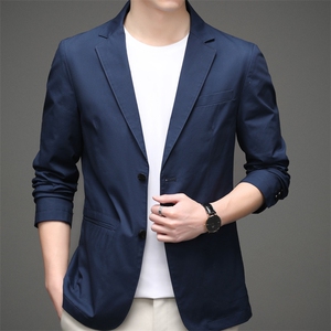 2023秋季新款西服中年男士外套免烫商务休闲爸爸装小西服男装图片