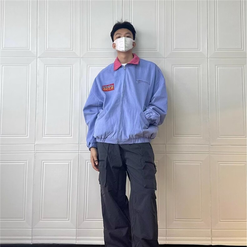 复古简约宽松翻领小众飞行员夹克美式棒球服外套513AJK2672P60,男装夹克,星座513A