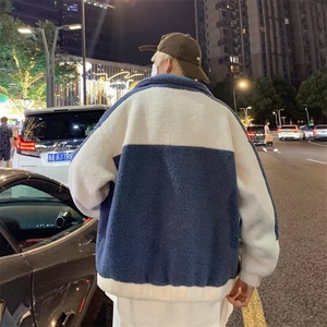 羊羔绒外套男冬装棉衣男士棉服男款羊羔毛棉袄潮男生型SK510/P48,白色篮球服比赛搭配男生图片