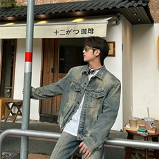 现货不缺货水洗牛仔衣潮流牛仔外套1209-1-JK18-P78（网图），男装工装外套，星座1209-1